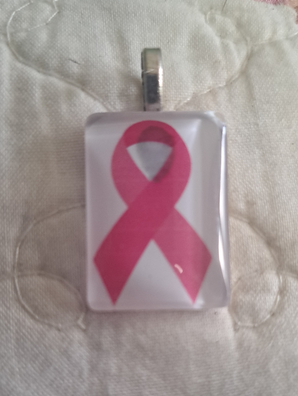 Breast Cancer Awareness Pink Ribbon Pendant Necklace